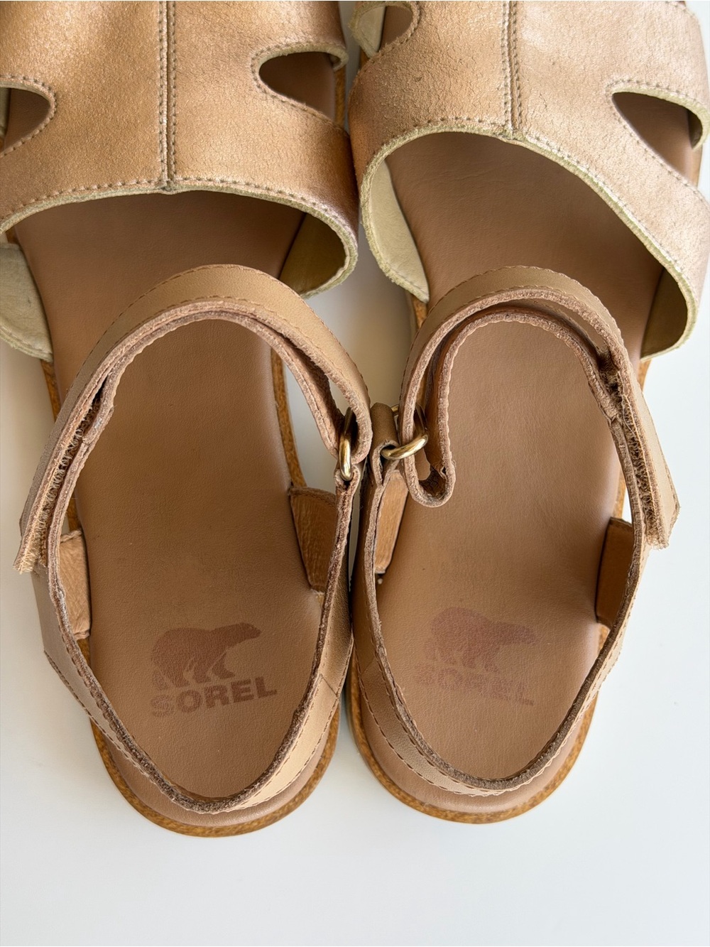 Sorel Women's Ella lll Rose Gold Ankle Strap Sandal Size 8.5 - Picture 2 of 6